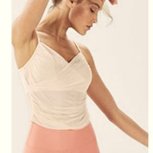 NWOT Fabletics sz.XS Light pink sheer exercise top